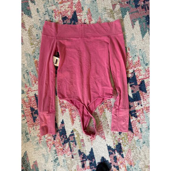 Free People Zone Out Off-The-Shoulder Thong Bodysuit Small - Picture 3 of 6